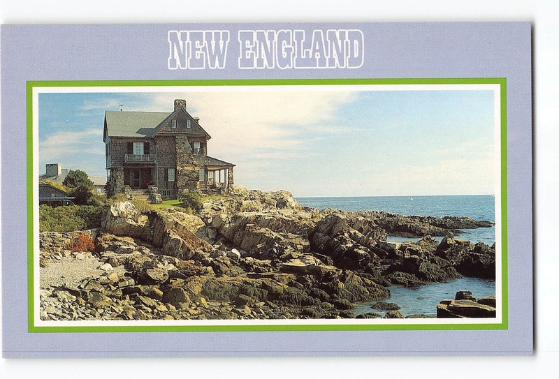 New England Vintage Postcard Rocky New England Coastline