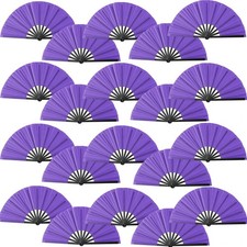 Oncpcare 20 Pcs Clack Fans for Line Dancing Bulk, Foldable Black Hand Fans fo...