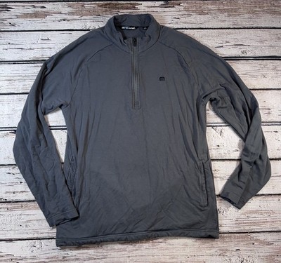 Travis Mathew 1/4 Zip Golf Sweatshirt Mens Size Small Gray Pullover Pockets