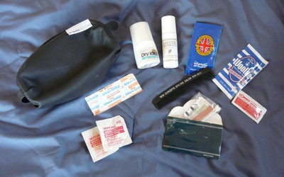 Delta Airlines Amenity Toiletry Bag W/Some Contents Early 2000s Used