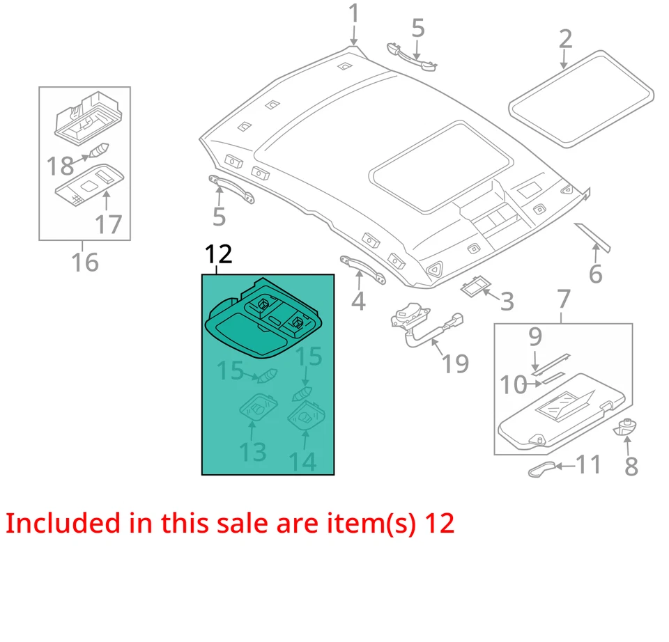 Console Front 4 Door Sedan Roof With Sunroof Fits 03-04 INFINITI G35 3426190 — 第 3/4 张图片