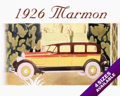 MARMON 1926 CAR CLASSIC AMERICAN MADE CARS PAINTING VINTAGE AD ART PRINT