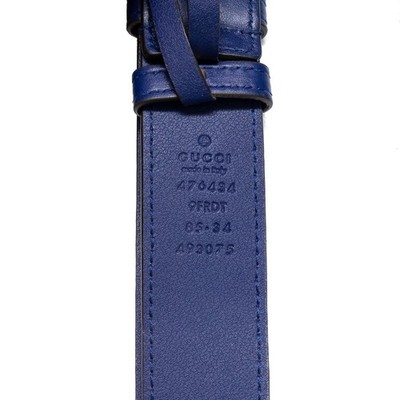 GUCCI GG MARMONT MATELASSE QUILTED BLUE VELVET BELT BAG W LEATHER BELT 85/34 NWT GUCCI GG MARMONT MATELASSE QUILTED BLUE VELVET BELT BAG W  main image 4