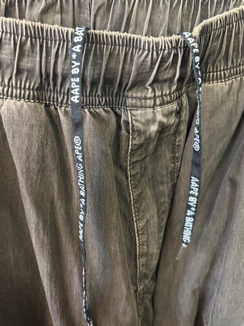 Aape A BATHING APE Cotton Nylon Wide Cargo Pants Faded Black L Waist 80cm thumbnail 7