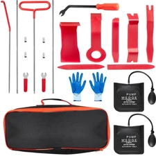 Car Tool Kit Roadside Emergency With Long Reach Grabber Air Wedge Bag Pump 16pcs