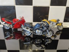 Motorcycle Models 1/18 Scale Bundle of 3 Used Played with Condition