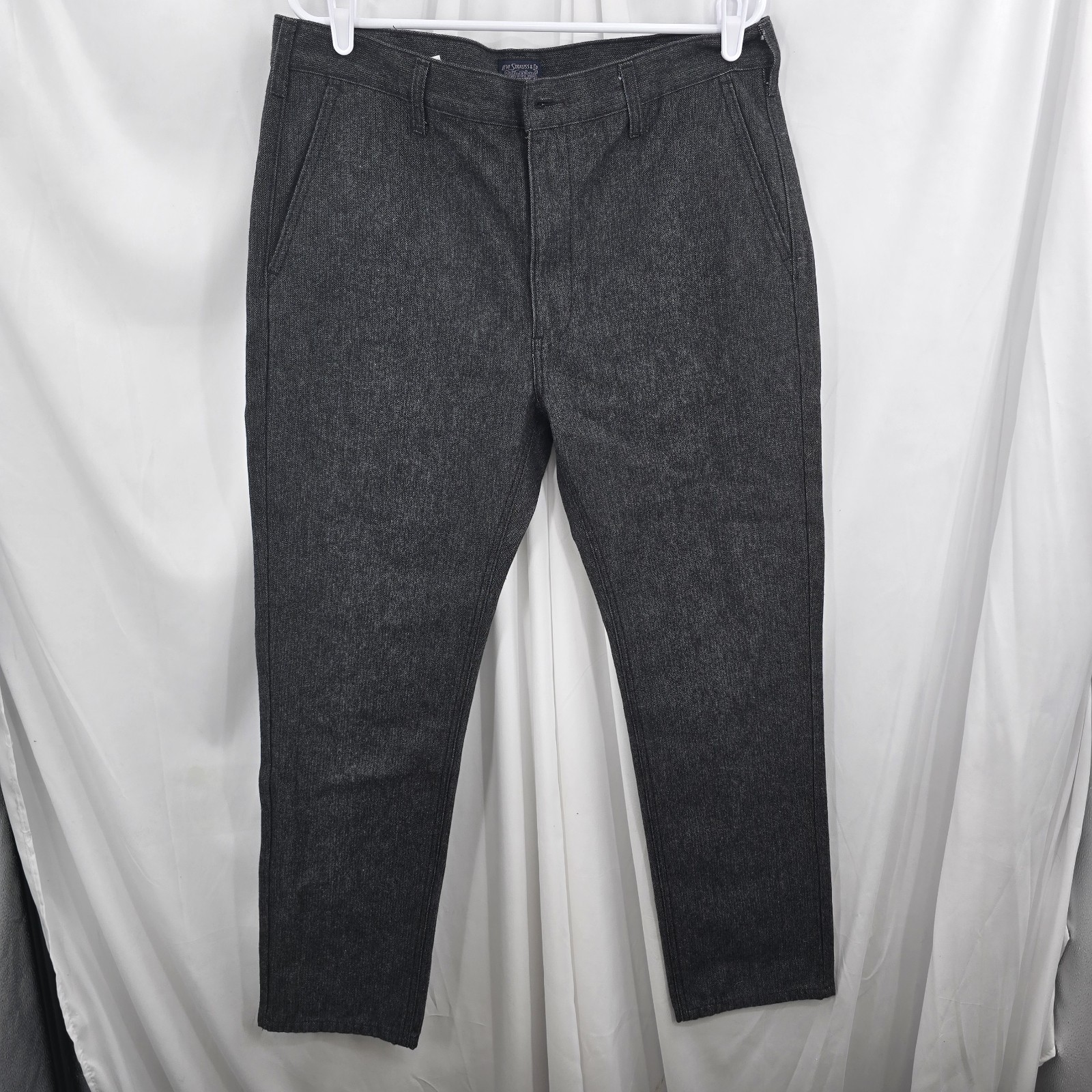 NWOT Levi's Hybrid Denim Jeans Chino Grey Tapered Mens Size 36x30 Herringbone thumbnail 2