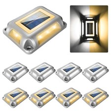 Solar Deck Lights Driveway Dock Lights- 8 Packs Waterproof 1200Mah Solar Powered