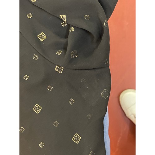 Faded Glory Navy/Golf Long Sleeve Tie Up V-Neck Blouse Size XL 16/18 Pre-owned - Picture 10 of 11