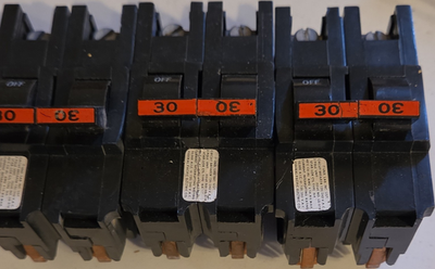 #ad Federal Pacific Electric NA Circuit Breaker 30A 120 240V 2 Pole Plug In Lot of 3 $120.00
