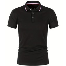 Polo Hombre Manga Corta Casual Transpirable Color S lido Verano Camisa