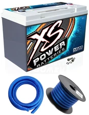 XS Power D3100 5000 Amp Power Cell Car Battery + Hardware + Power/Ground Wires