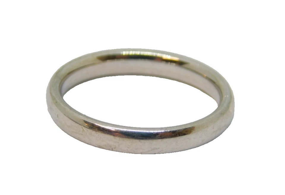 Sterling Silber schlichter schmaler Band Ehering Vintage um 1970 Größe M