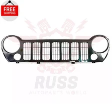 New Front Grille Assembly with Fog Light Holes Black Fits 2005-2007 Jeep Liberty