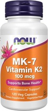 Now Foods Mk-7 Vitamin K-2 100 mcg Vitamin Capsule - 120 Capsules