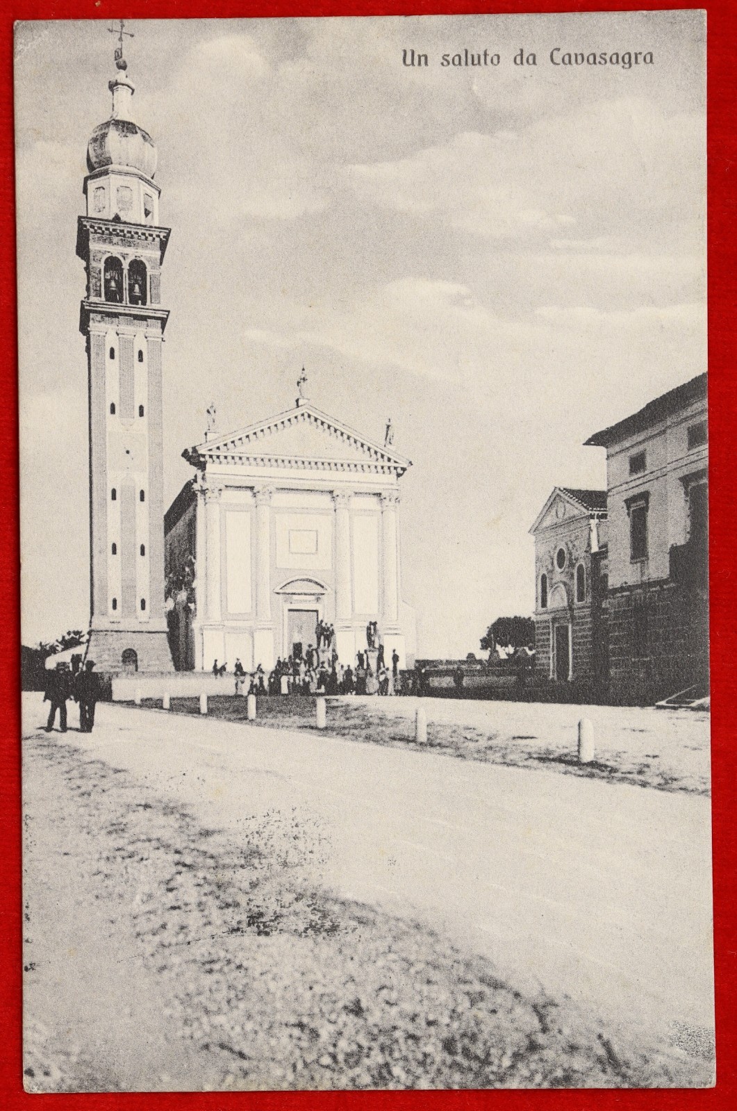 UN SALUTO DA CAVASAGRA Chiesa animatissima viaggiata 1907 f/p #17360