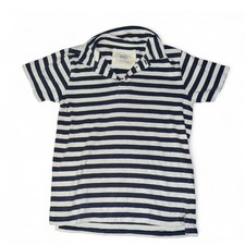 Mini Boden Navy and White Striped Polo Shirt 9-10Y