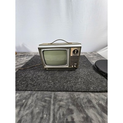 Vintage Admiral Portable CRT TV Olive Green Instant Play Retro Television Prop