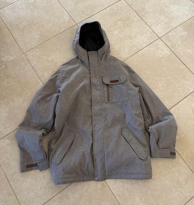 Burton DRYRIDE Men s Hooded Insulated Full Zip Snowboard Jacket Gray L