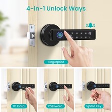 Smart Lever Door Lock Keypad Fingerprint Passcode IC Card Real Key 39.99 B A3