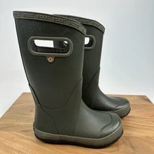 Little Kids Childrens Bogs Black Waterproof Rubber Winter Boots Size 11C GUC