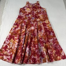 Anthropologie Norblack Norwhite Swing Dress Small Red Tie Dye Artsy Boho Midi