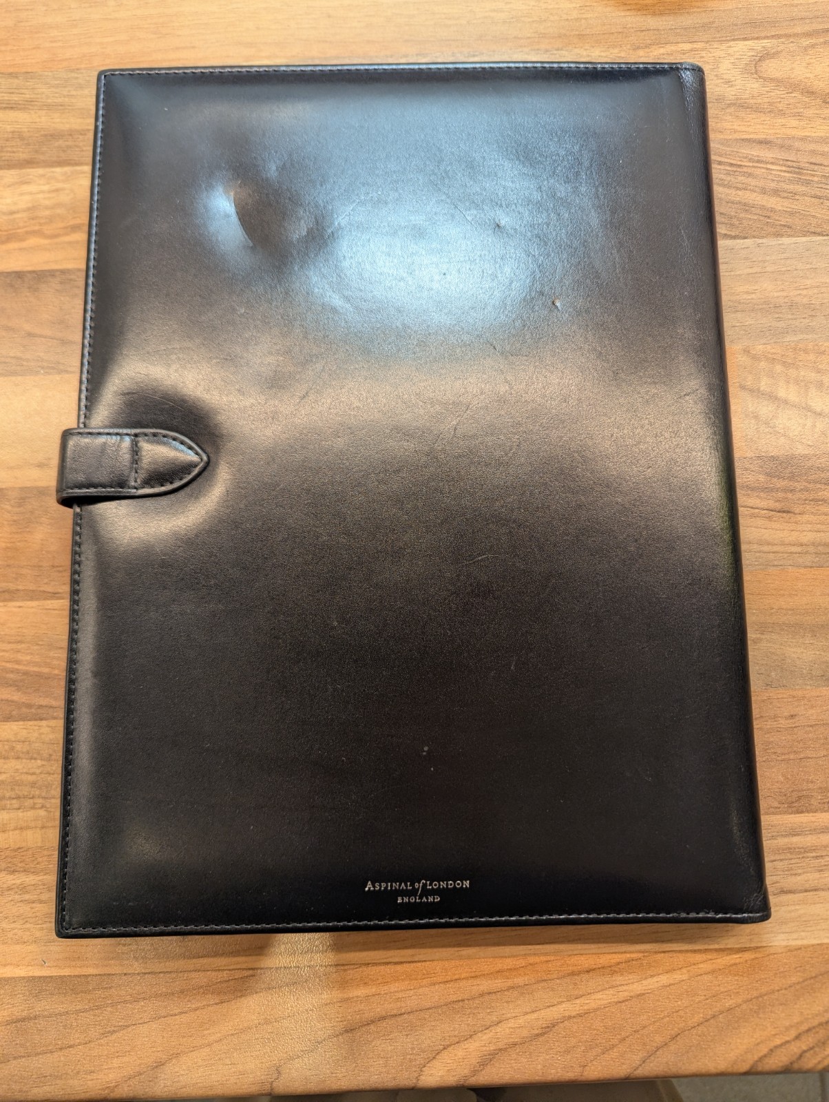 Vintage Aspinal of London Black Leather A4 Portfolio Folder image 4