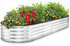 Utopia Home Galvanized Raised Garden Bed 6X2X1 Ft Lightweight Planter Boxes