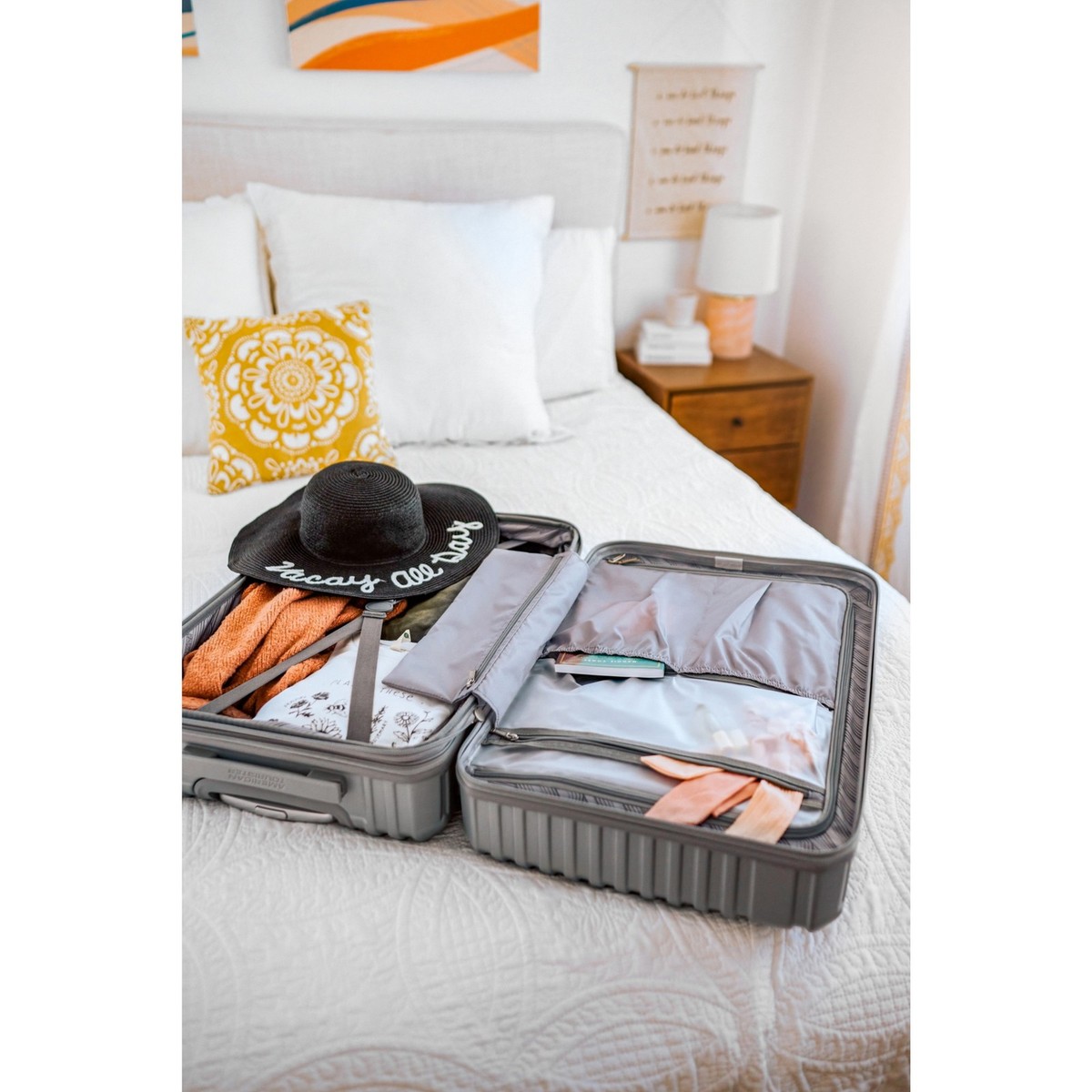American Color Spin 2.0 2Pc Hardside Spinner Luggage Set, Silver