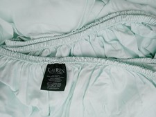 Lauren Ralph Lauren Dunham Fitted Sheet Queen  4 Pillowcases Cotton Mint Green