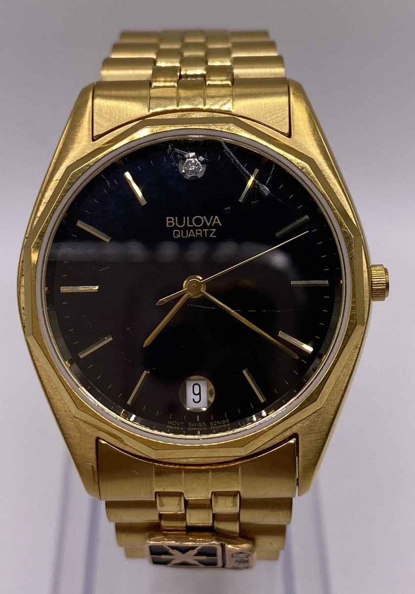 BULOVA 14K アンティークダイヤモンドウォッチ Vintage 14k Solid Gold Diamond Bulova Accuquartz Watch. 3N. Wt