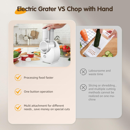 Huupphip 150W Electric Cheese Grater,Electric Rotary Grater for Vegetables & Fru - Picture 4 of 7