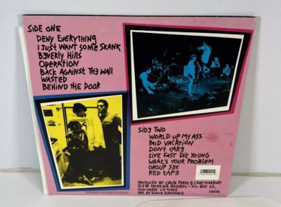 Circle Jerks Group Sex LP Frontier 1982 Yellow Vinyl Record