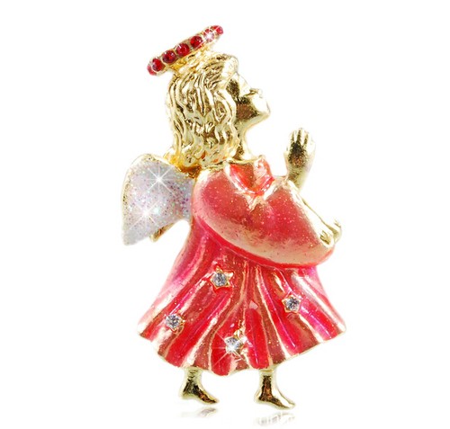 Pink Angel Lady Brooch for Christmas 