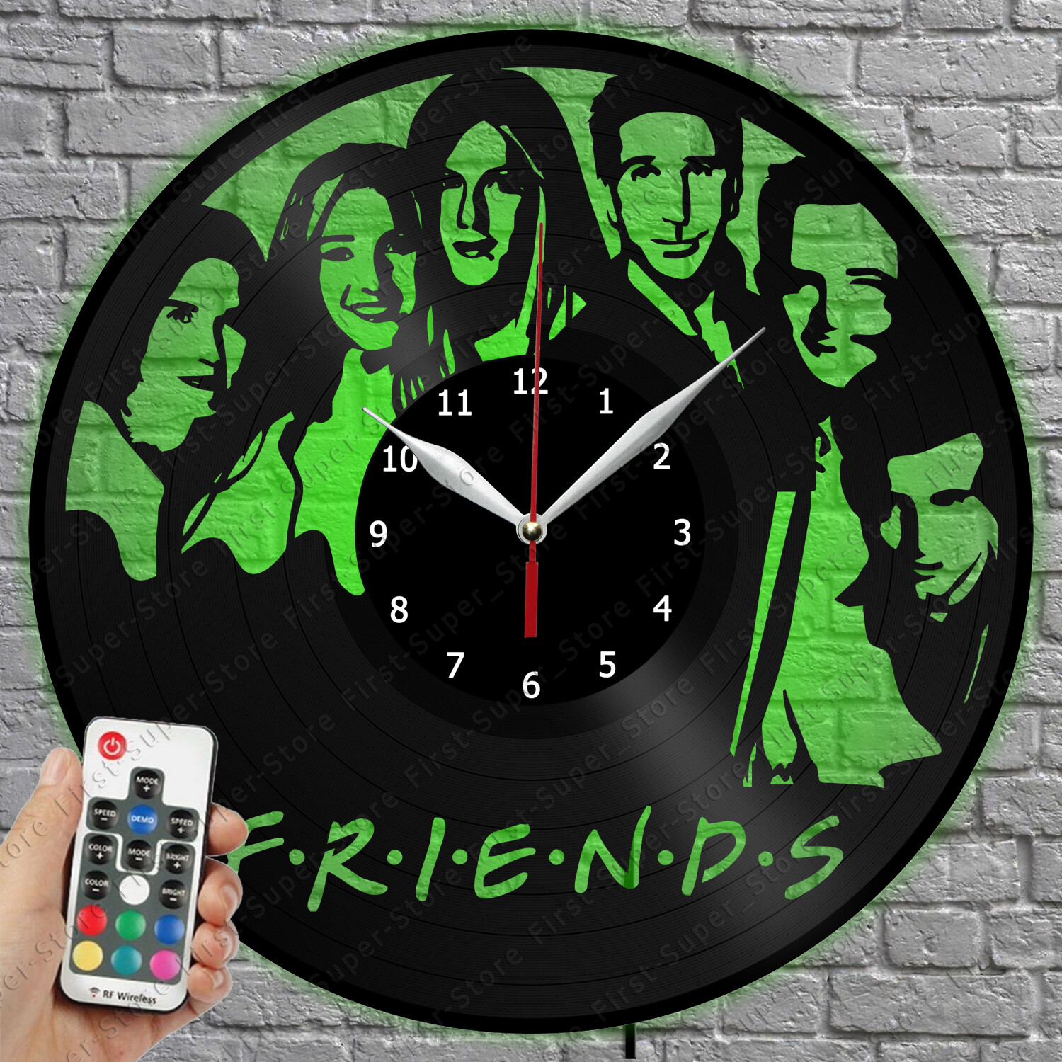 LED Clock Friends Theme Vinyl Record Wall Clock with LED Lights 1114
