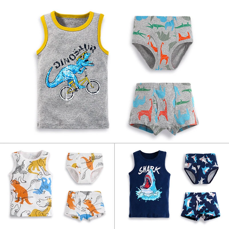 3-Pack Boys Cotton Tank Tops Kids Undershirt Toddler comfy underwear Sleep Cloth - Image 2 of 4