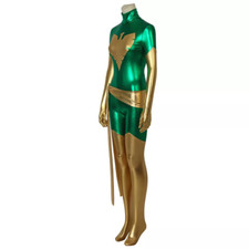 Upgraded Green X-men Dark Phoenix Jean Grey Jumpsuit Bodysuit Cosplay Costume US