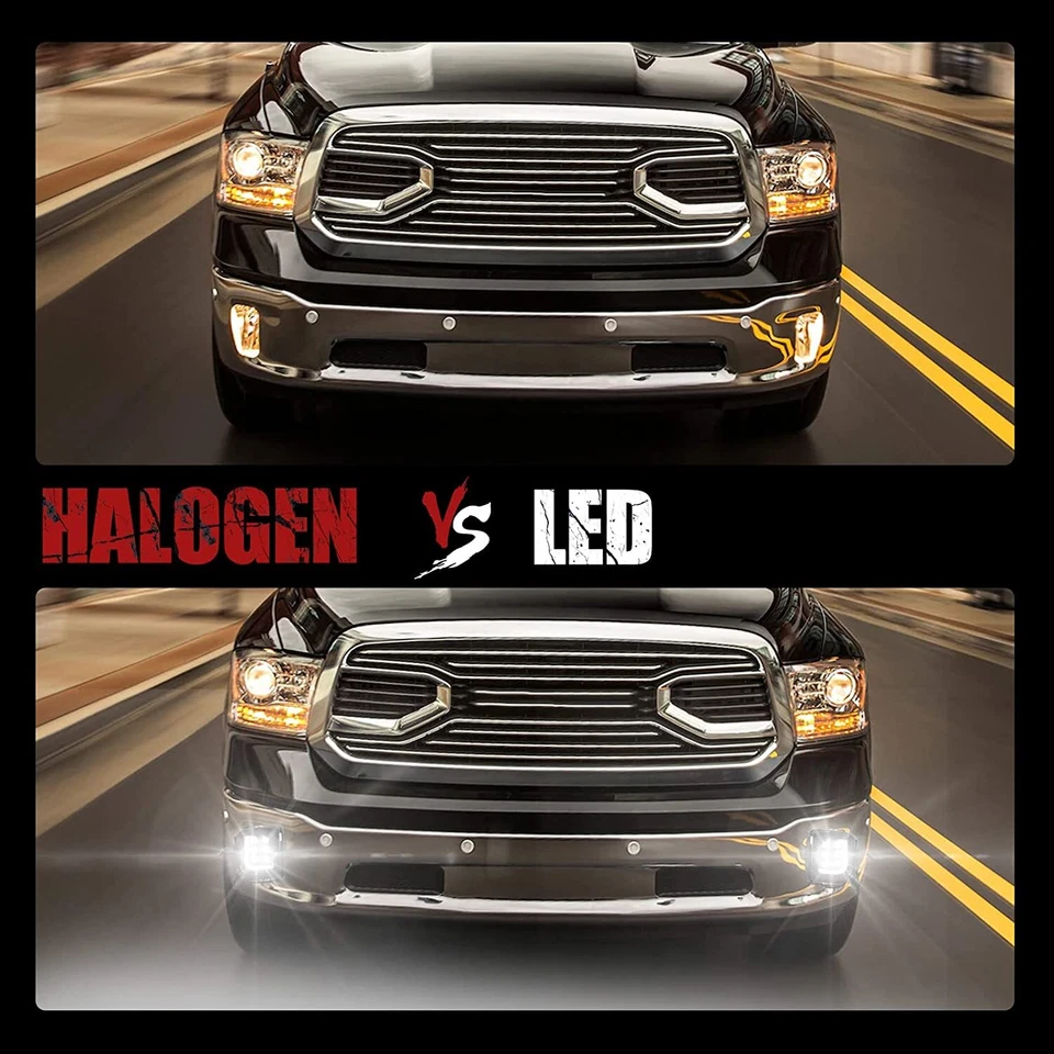 Par de luces antiniebla LED con juego DRL para Dodge Ram 1500 2013-2018 BUNKER INDUSTRIT Foto 2 de 4