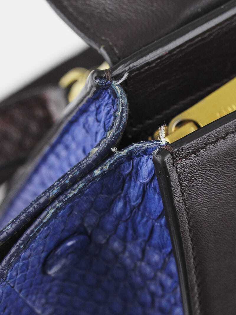 Celine Brown/Blue Python and Calfskin Leather Sma… - image 8