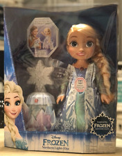 NIB 2016 Disney Frozen Northern Lights Elsa Interactive Singing Doll w/Snowflake