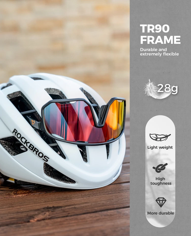 ROCKBROS Fahrradbrille Sportbrille Polarisierte Photochrome TR Rahmen Unisex NEU - Bild 4 von 4