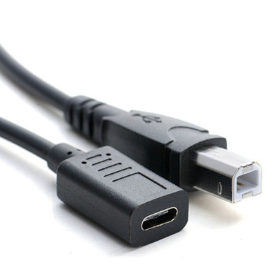 USB-C USB 3.1 Type C Female To USB 2.0 B Type Male Data Cable Connector Adapter
