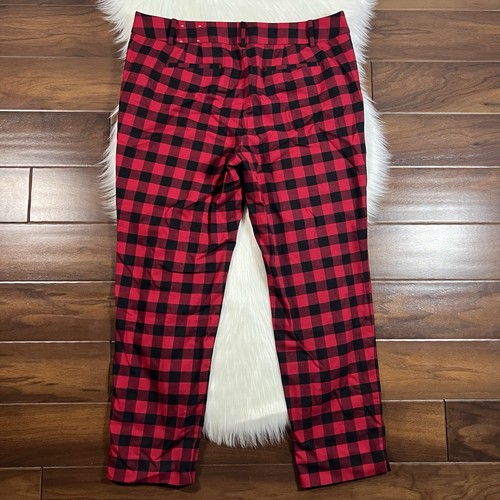 Talbots Women's Size 16 Red Black Buffalo Plaid Hampshire Ankle Pants - Picture 6 of 8