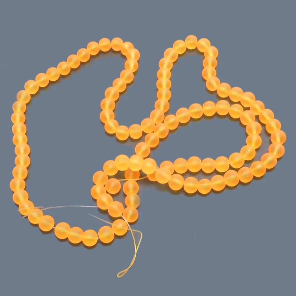 Glasperlen Frost rund ca. 7,5 mm orange ca. 110 Perlen Spacer nenad-design S83 - Bild 2 von 4