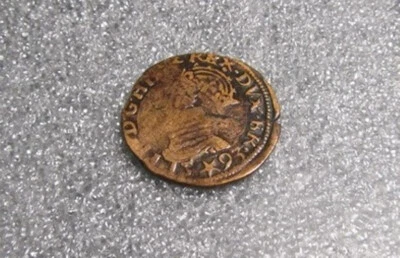Liard 1593 Maastrich.Duché de Brabant.Philippe II d'Espagne.Frappe accidentelle. - Photo 1/2