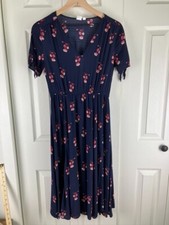 Gap Women's Dress Size S Blue Modest Cottagecore Floral Midi Country Feminine