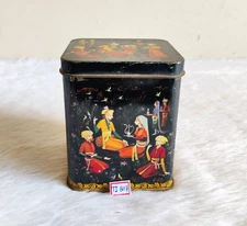 Vintage Mughal People Graphics Chrysal Creations Advertising Old Tin Box TI807