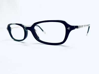 Brighton Glasses Rectangular Black Acetate Silver Ornate  display picture 3