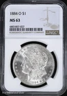 1884-O $1 Morgan Silver Dollar NGC MS 63 | Uncirculated UNC