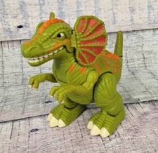 Imaginext Roaring Walking Toy Dilophosaurus Dinosaur Mattel 2006 Green & Orange